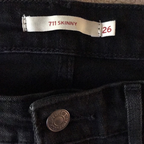 Levi’s 711 skinny 26 black jeans 👖 stretchy 💕 - Picture 3 of 7
